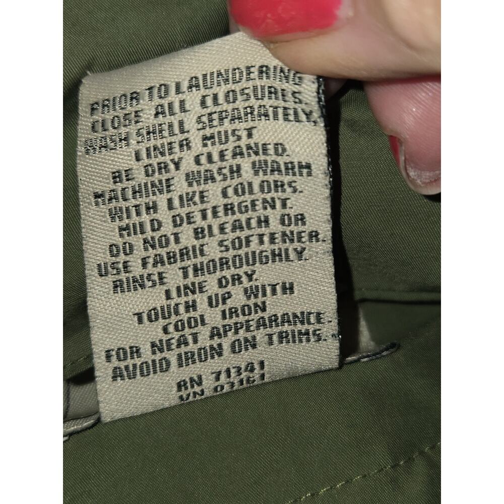 Vintage L.L. Bean Heritage Sage Green Rain Coat Removaeable Wool Lining Large - Picture 9 of 9
